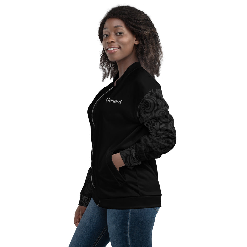 Genesi Black Paisley Bomber Jacket